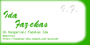 ida fazekas business card